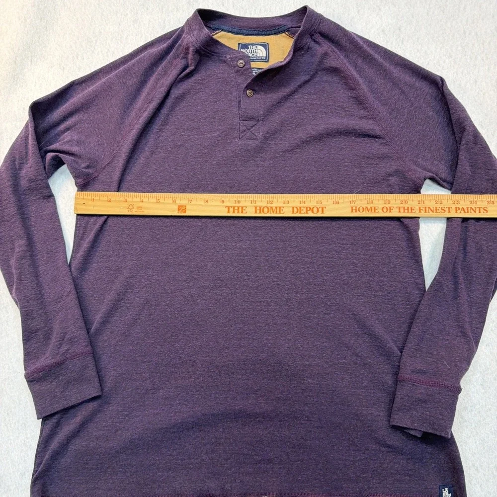 The North Face Mens XL California Heritage Purple LS Henley Shirt Button